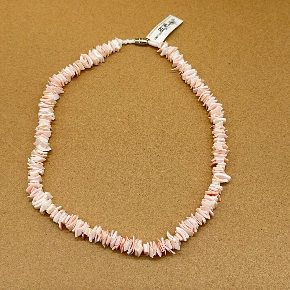 Vtg Shell Chip Necklace Collar Light Pink Tone Barrel Closure NWT Disney 17-1/2" - Picture 2 of 7